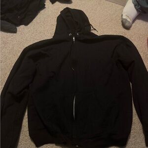 Plain black zip up
